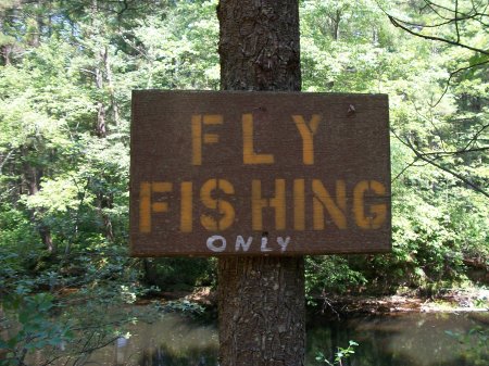 Fly Fishing the Nissitissit River - The Sign Says It All !!